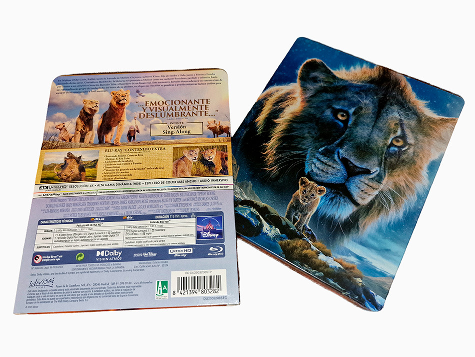 Fotografías del Steelbook de Mufasa: El Rey León en UHD 4K y Blu-ray 4