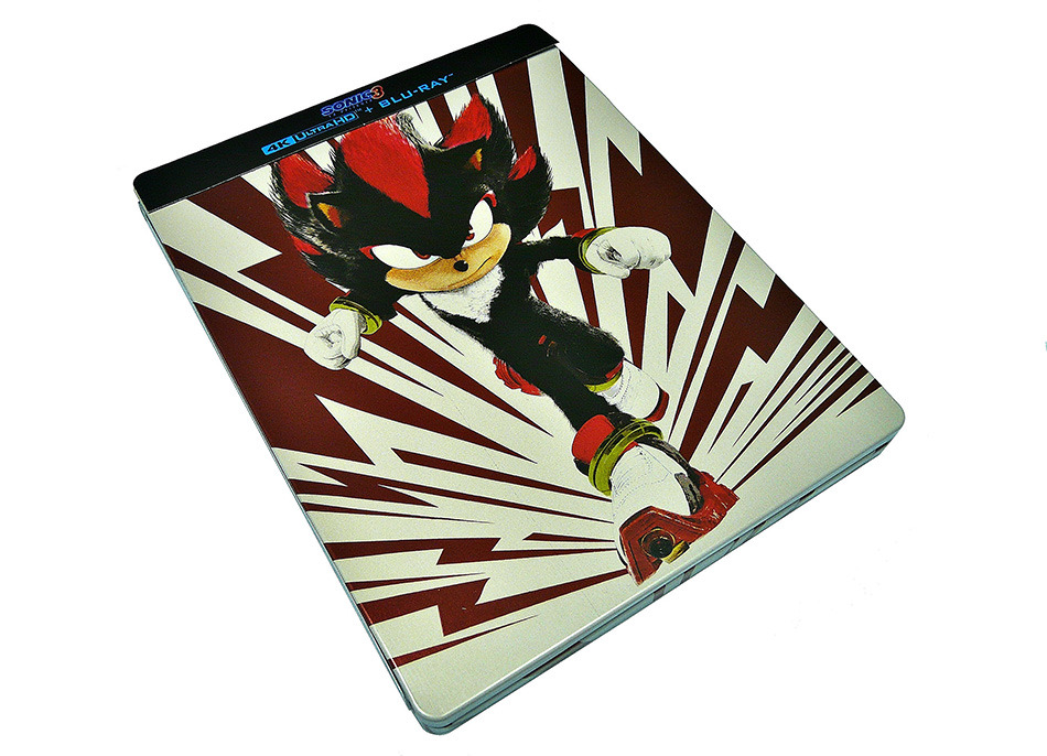 Fotografías del Steelbook de Sonic 3: La Película (diseño Shadow) en UHD 4K y Blu-ray 2